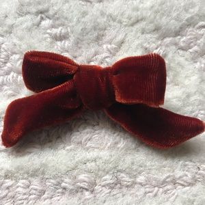 Wunderkin Rust Mini Velvet Hair Bow